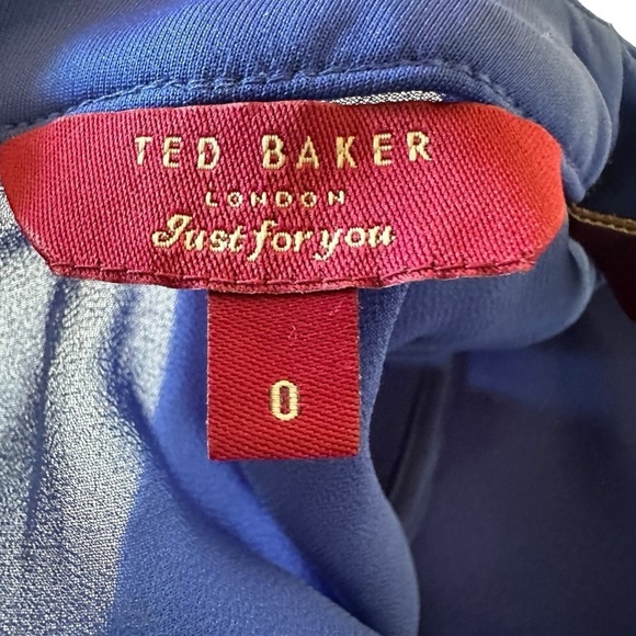 TED BAKER KIPP NEOPRENE ROYAL BLUE SKATER DRESS SIZE 2 - Picture 12 of 16